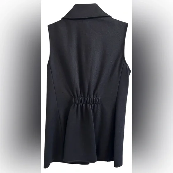 NORDSTROM INSIGHT NEW YORK Moto Asymmetrical Zipper Wool Tunic Vest Blk 10✨NWT✨ - Picture 4 of 9